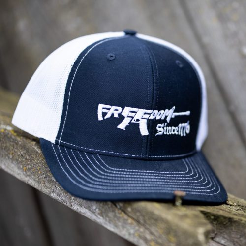 Black and white Freedom Rifle hat from United States of American's Republic USOAR