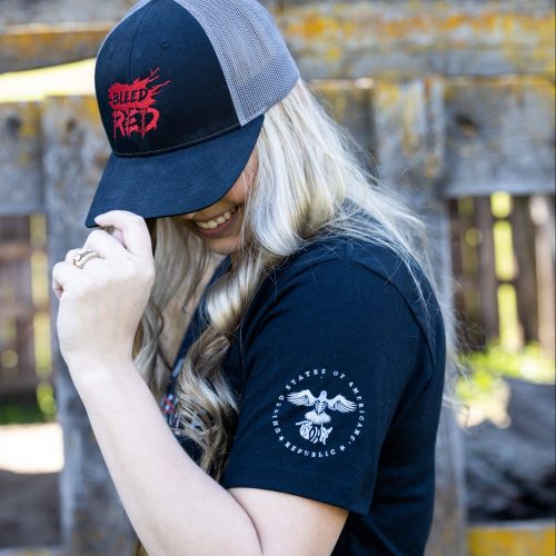 0G5A5469 Woman wearing black We The Sheeple T-shirt from United States of American's Republic USOAR